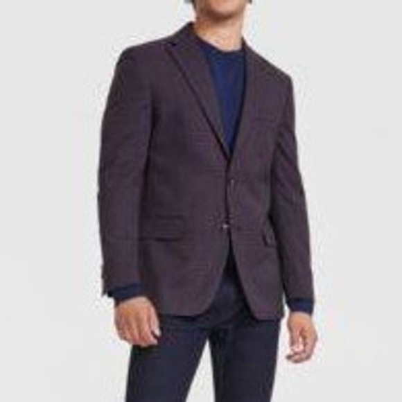 Tommy Hilfiger Conrad Sport Coat Mens 38S 38 Short Purple Plaid TH Flex Office - Picture 2 of 12